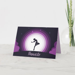 Cartão Citação de Namaste Obrigado Ballerina Dancer Moon
