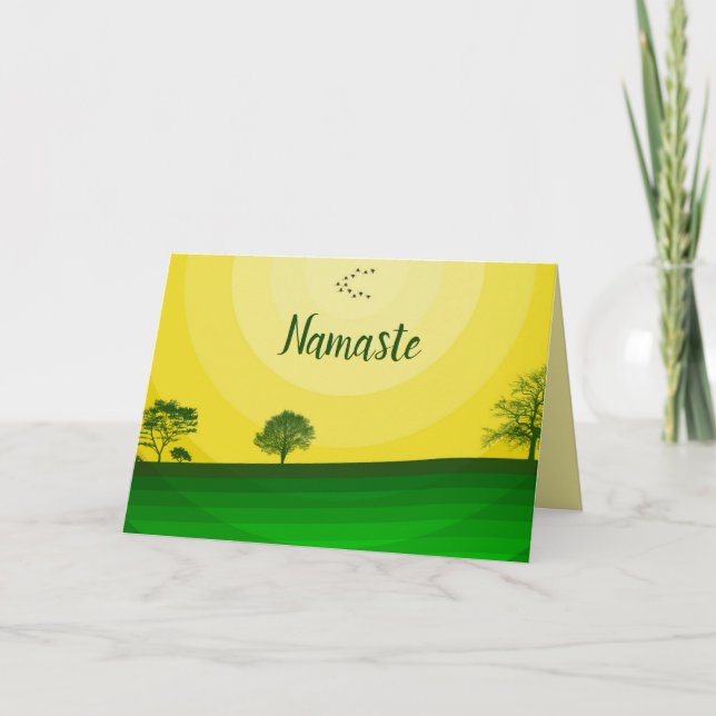 Cartão Citação de Namaste Obrigado Sunshine Landscape Nat (Frente)
