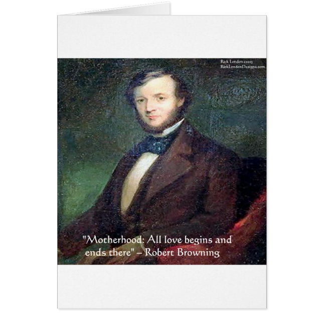 Cartão Citação de Robert Browning sobre Maternidade (Frente)