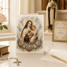 Cartão Citação de Rosas de Santa Teresa de Lisieux