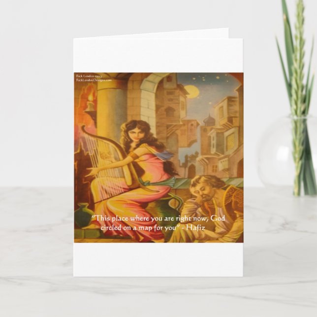 Cartão Citação de Sabedoria de Hafiz "Círculo de Deus" (Frente)