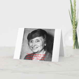 Cartão Citação de Sabedoria de Helen Keller "Fé/Força"