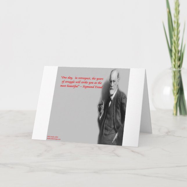 Cartão Citação de Sigmund Freud Famous "Lutando" (Frente)