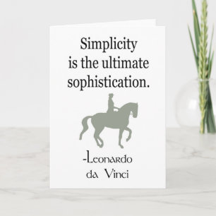 Cartão Citação De Simplicidade Com Cavalo De Dressagem