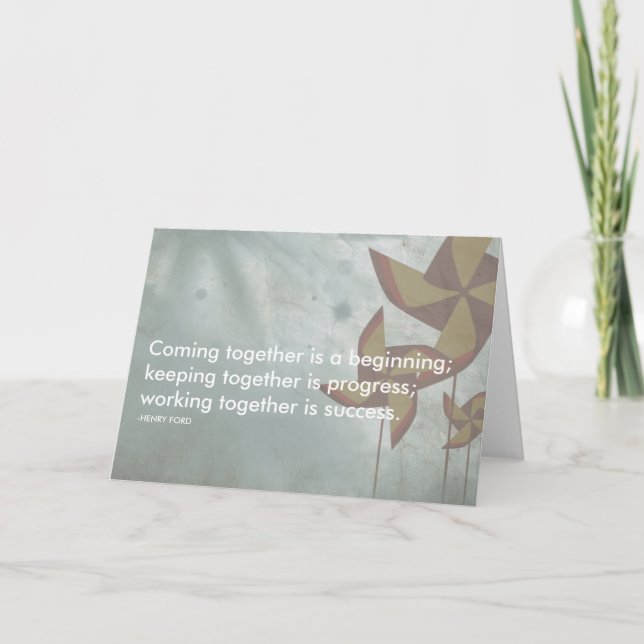 Cartão citação de sucesso de henry ford (Frente)