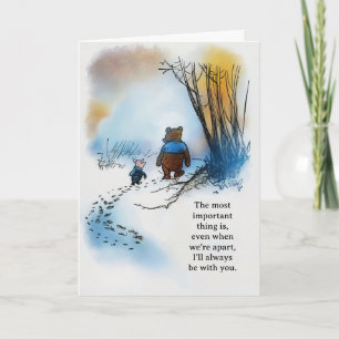 Cartão Citação do Pooh "Mesmo quando estamos separados