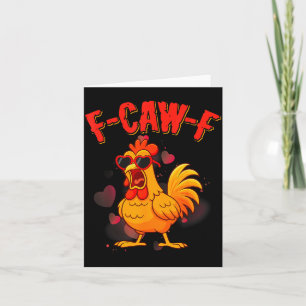 Cartão Citação engraçada de galinha F-caw-f Valentin
