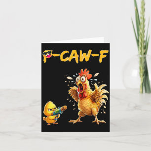 Cartão Citação engraçada de humor de frango Galo Meme Caw
