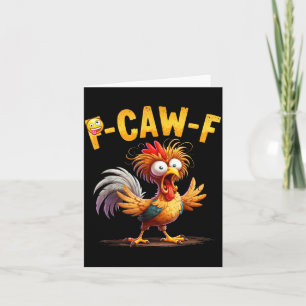 Cartão Citação engraçada de humor de frango meme de galo 