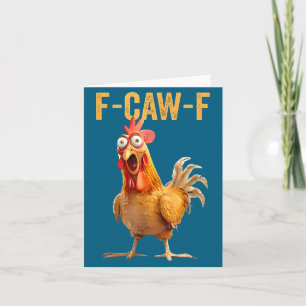 Cartão Citação engraçada de humor de galinha F-caw-f Galo