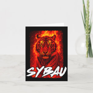 Cartão Citação engraçada do meme do tigre irônico Sybau S