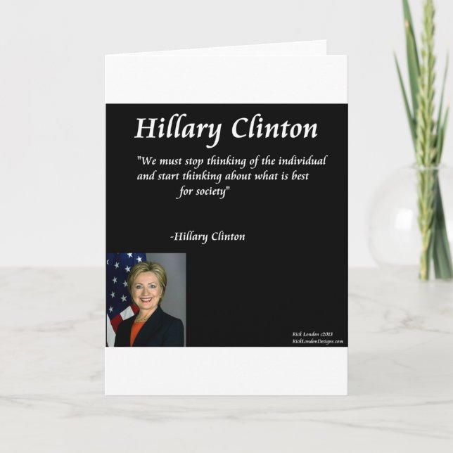 Cartão Citação "Indivíduos" de Hillary Clinton (Frente)