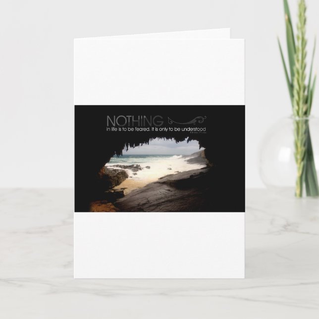 Cartão Citação inspiradora de Marie Curie (Frente)