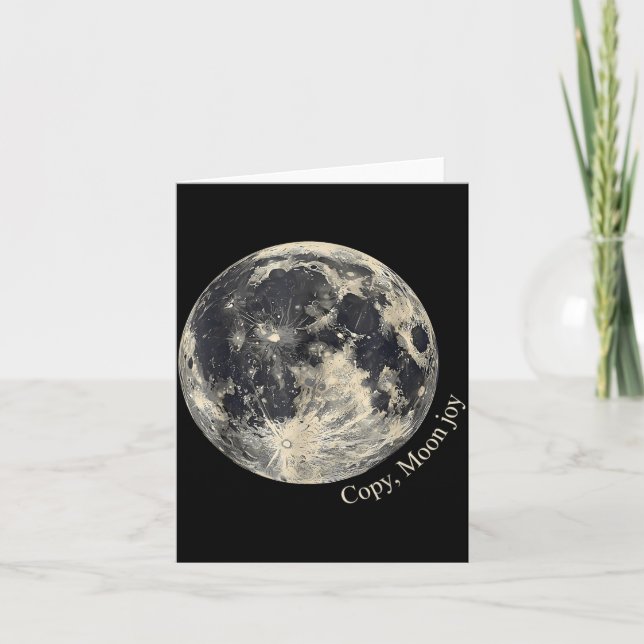 Cartão Citação Lunar Divertida Alegria da Lua Cópia Retro (Frente)