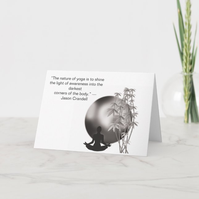 Cartão Citação motivacional de Yoga (Frente)