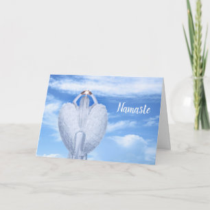 Cartão Citação Namaste Obrigado Ascensão Anjo com Asas