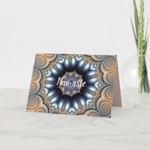Cartão Citação Namaste Obrigado Elegante Mandala Dourado