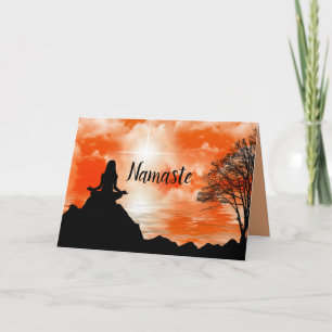 Cartão Citação Namaste Obrigado Yoga Meditação Zen
