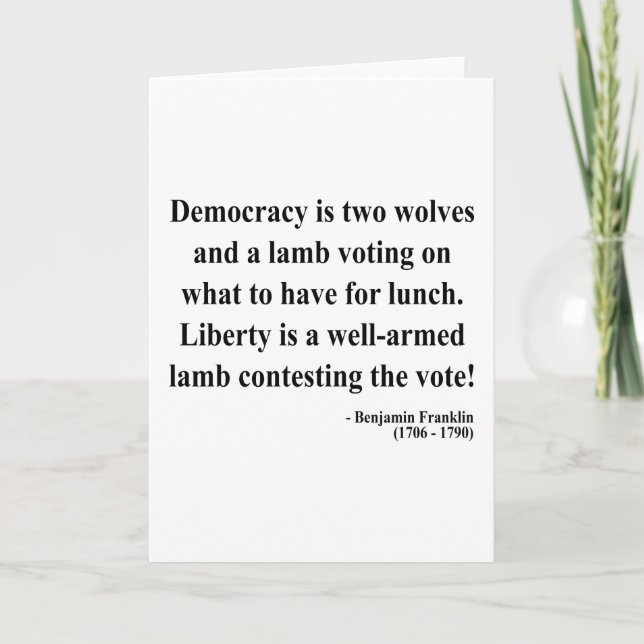 Cartão Citações 2a de Ben Franklin (Frente)