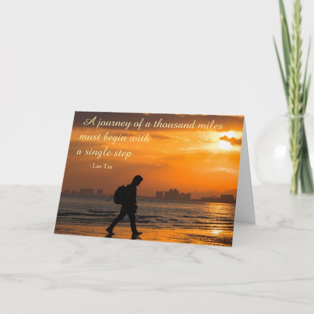 Cartão Citações clássicas da viagem de Tzu do Lao (Frente)