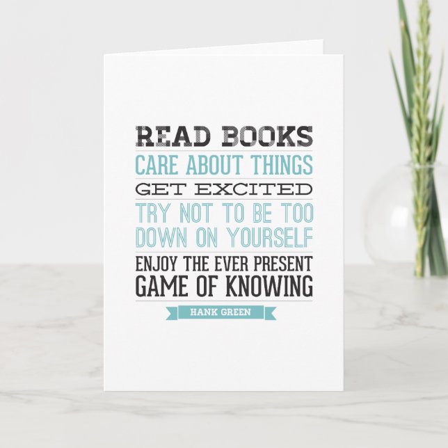 Cartão Citações do verde de Hank (Frente)