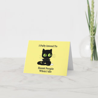 Cartão Citações engraçadas de Black Cat - Halloween