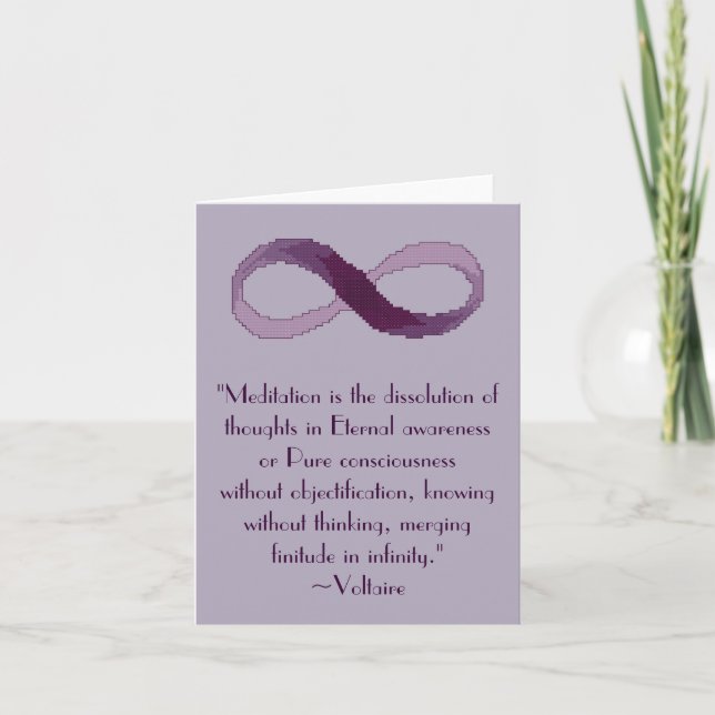 Cartão Citações Notecard da infinidade da meditação de (Frente)