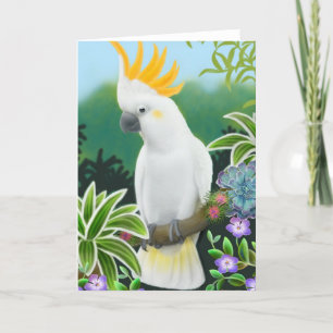 Cartão Citron Crested Cockatoo Greeting Card