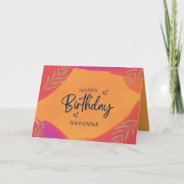 Cartão Citrus Watercolor Chic Happy Birthday Nome Persona