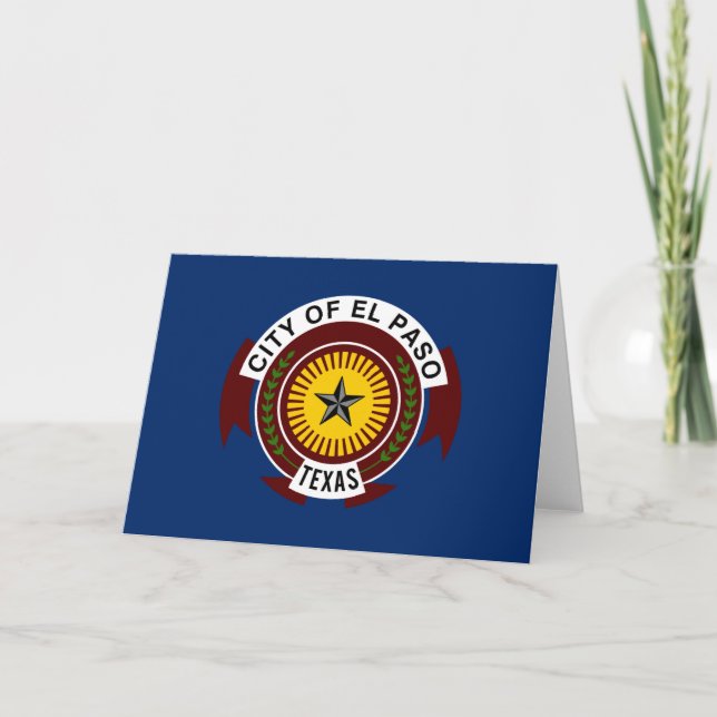 Cartão City Flag de El Paso (Texas) (Frente)