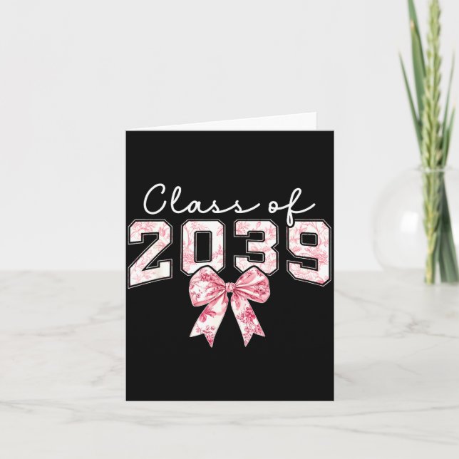 Cartão Cl Of 20&#  Grad Preppy Coquette Bow Girly Girl K (Frente)