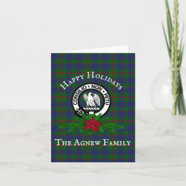 Cartão Clan Agnew Crest & Tartan Holiday