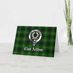 Cartão Clan Arthur / MacArthur Crest e Tartan