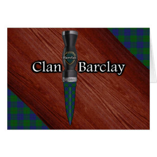 Cartão Clan Barclay Tartan Sgian Dubh Blade