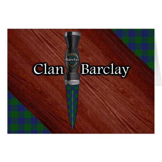Cartão Clan Barclay Tartan Sgian Dubh Blade (Frente Horizontal)