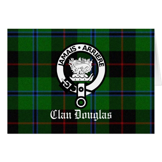 Cartão Clan Douglas Tartan Crest (Frente Horizontal)