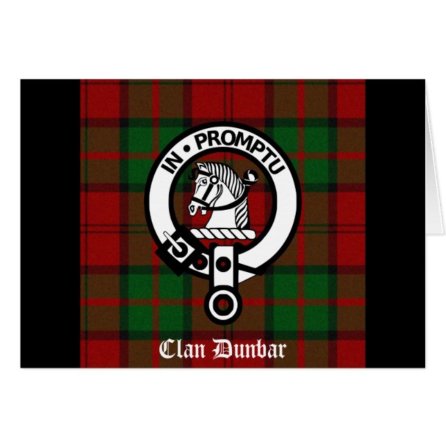 Cartão Clan Dunbar Tartan & Crest Crachá (Frente Horizontal)