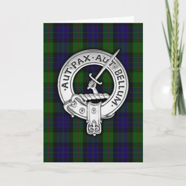 Cartão Clan Gunn Crest & Tartan (Frente)