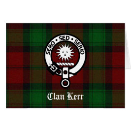 Cartão Clan Kerr Crest Crachá Tartan