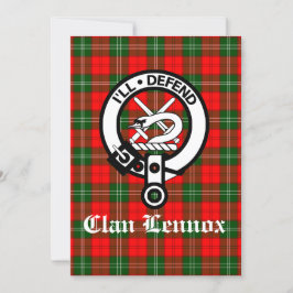 Cartão Clan Lennox Crest Crachá & Tartan Saudação