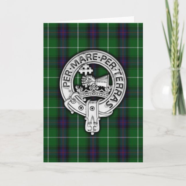 Cartão Clan MacDonald do Isles Crest & Tartan (Frente)