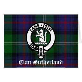 Cartão Clan Sutherland Crest & Tartan