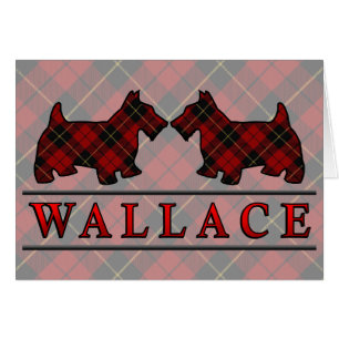 Cartão Clan Wallace Tartan Scottie Dogs