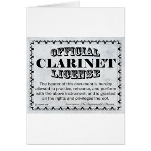 Cartão Clarinet License