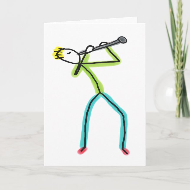 Cartão Clarinet Stickman (Frente)