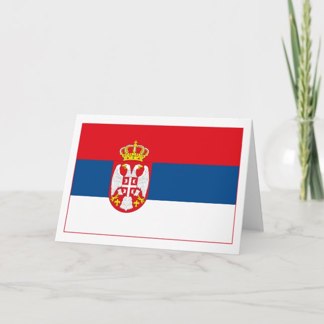 Cartão (claro) da bandeira de Serbia (Frente)