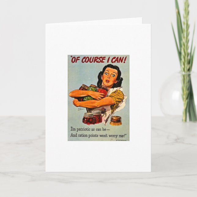 Cartão Claro Que Posso! Segunda Guerra Mundial Vintage (Frente)