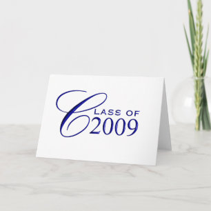 Cartão Class of 2009 Graduation - Blue - Blank Inside