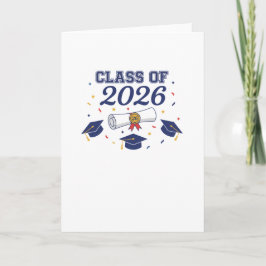 Cartão Class of 2026 Grad Caps and Diploma Card Blank