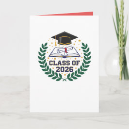 Cartão Class of 2026 Graduation Cap Folded Blank Card